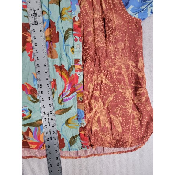 Soft Surroundings Hermosa Art to Wear Mixed Print Tunic Blouse Womens Large Boho - Picture 7 of 7